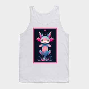 Cute Axolotl Anime Art Design | Cute Animals | Axolotl Hentaii Chibi Kawaii Design Tank Top